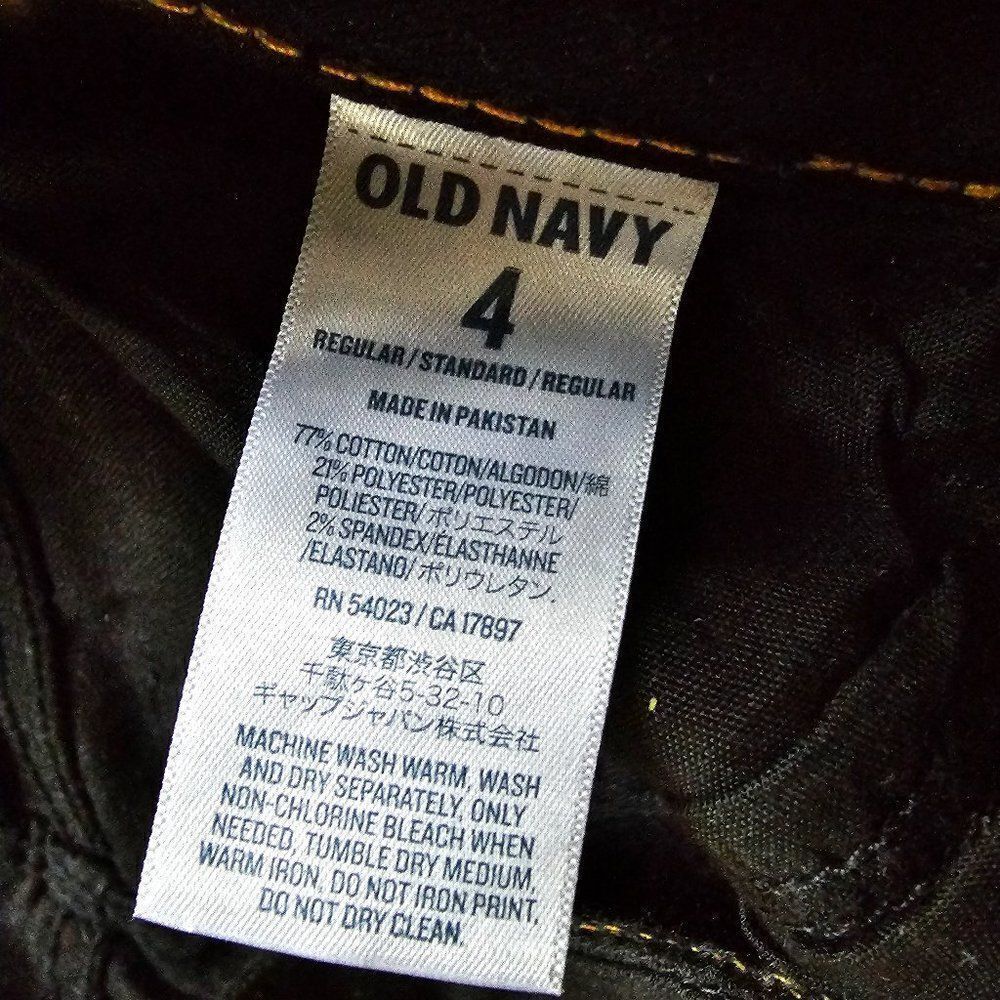 Old Navy The Rockstar Black Cotton Blend Skinny Mid-Rise Jeans For Women Size 4 - Picture 7 of 7